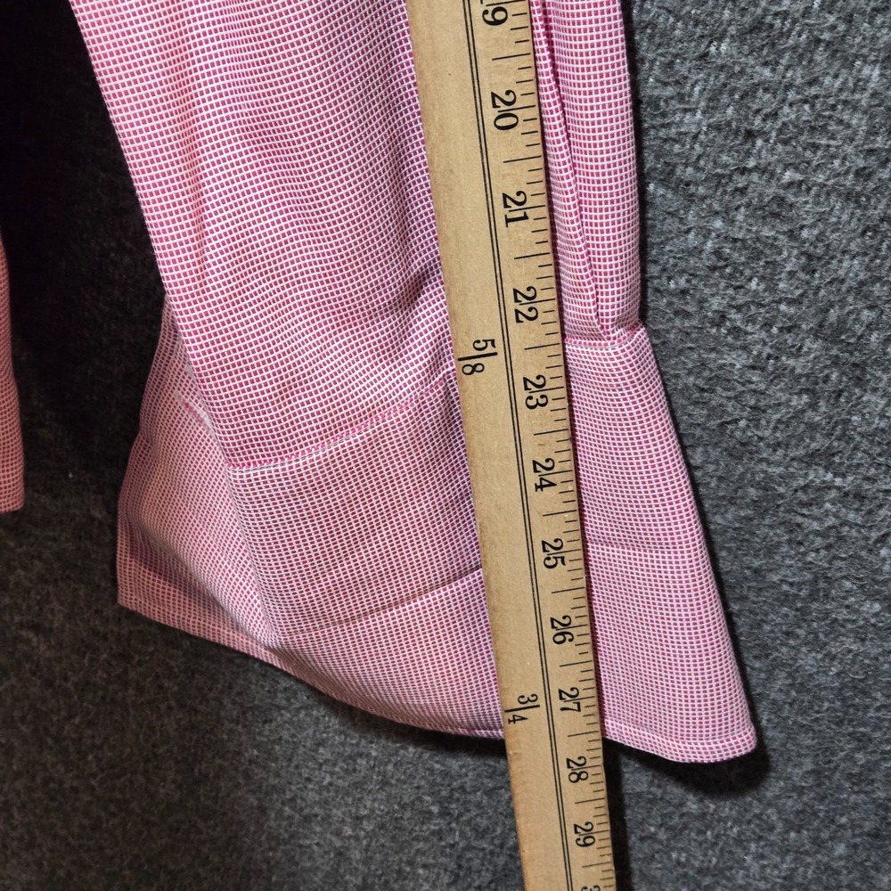 Charles Tyrwhitt Dress Shirt Red White Check Non Iron Extra Slim 16 / 34 French - Picture 8 of 11